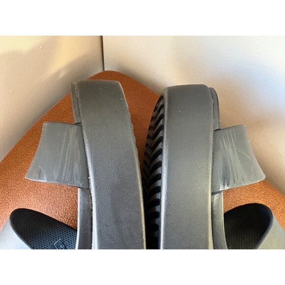 Crocs Brooklyn Wedge Sandals Womens 8 Black Slingback Lite Ride Strappy Platform - Picture 6 of 9